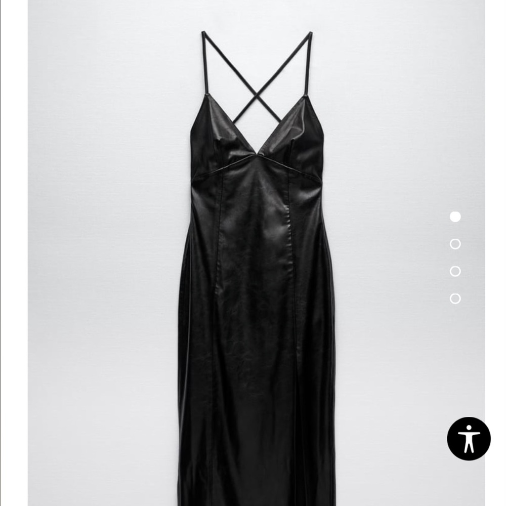 FAUX LEATHER SLIP DRESS